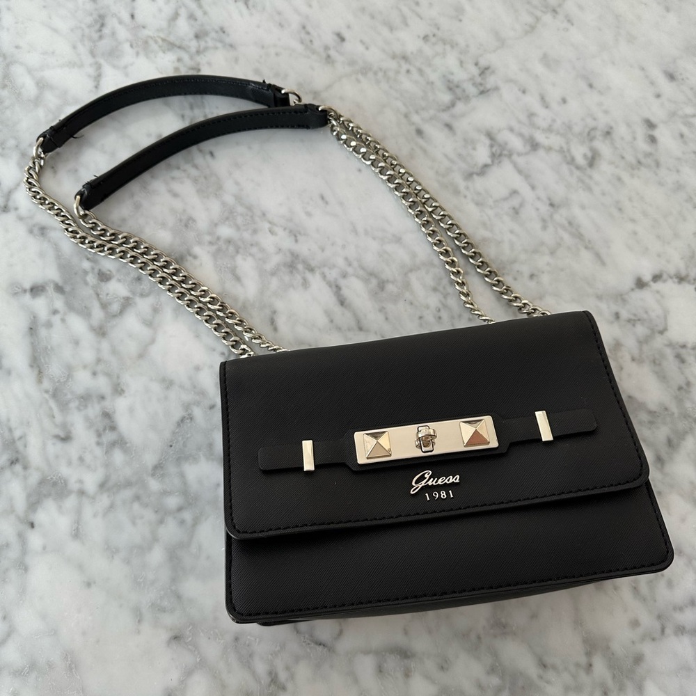 Guess Black Purse with Chain Strap